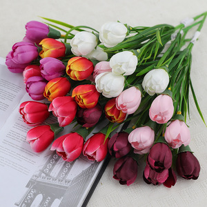 Handmade 6-Head <strong>Tulip</strong> Artificial Bouquet Living Room <strong>Table</strong> Decoration with Cross-Border Arrangements Flower Ornaments - Product Image 4