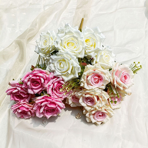 Gran oferta <span class=keywords><strong>2023</strong></span>, decoración <span class=keywords><strong>de</strong></span> bodas para el hogar, flores artificiales <span class=keywords><strong>de</strong></span> tacto Real, rosas rojas - Product Image 5