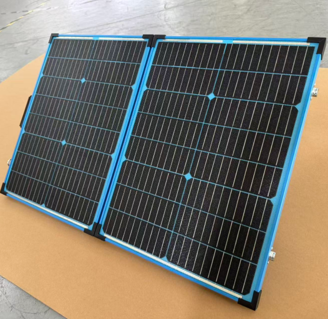 Sunfield Blue Monocrystalline High Efficiency 20% Folding Portable Solar Panel 80W 17.6V 12V ETFE Front Aluminum Frame