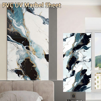 Panneau mural 3D en PVC marbré avec revêtement UV, résistant à l'humidité, insonorisant, revêtement mural floral moderne, décoration intérieure