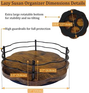 Organizador de tocadiscos <span class=keywords><strong>Lazy</strong></span> <span class=keywords><strong>Susan</strong></span> de 13 ", estante de especias antideslizante giratorio de 360 ° para encimera de cocina, almacenamiento de mesa de comedor - Product Image 5