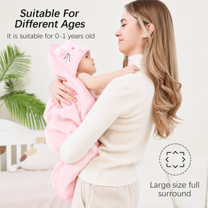 Asciugamani con Cappuccio a Forma di Animale per Neonati, <span class=keywords><strong>Set</strong></span> di Asciugamani in Pile Corallo con Cappuccio per Bambini da 0-1 Anno - Product Image 4