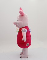 Costume de cochon gonflable en peluche portable pour humain, tenue de mascotte animale mignonne pour la décoration de festival