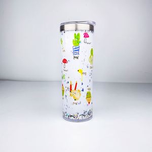 Vaso de Acero Inoxidable Blanco de 20 oz para Sublimación, Tipo Bola de Nieve, con Purpurina DIY, Libre de BPA, Portátil, para Regalo de Fiesta - Product Image 2