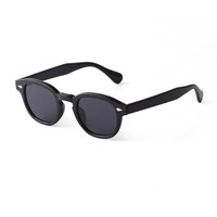 Lunettes de soleil rondes classiques vintage QSKY avec logo personnalisé, monture petite, pour homme, noires, UV400, dégradé multicolore, avec rivets