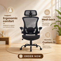 Chaise de bureau ergonomique en maille respirante avec soutien lombaire, prix d'usine, pour la maison et le bureau