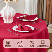 Nappe personnalisée en polyester imitation lin avec découpe décorative, imperméable, résistante aux taches, infroissable et lavable