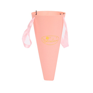 Ice cream cone shape packaging paper box gift flower cones with handle
