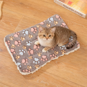 두꺼운 겨울용 따뜻한 애완동물 매트 부드러운 플란넬 강아지 고양이 담요 편안한 애완동물 침대 쿠션 켄넬 공장 도매 맞춤 로고 - Product Image 4