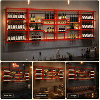 Étagère de présentation de style industriel HONGYAN, étagère de rangement en fer forgé, armoire murale, écologique, durable, pour restaurant