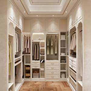 Custom Nordic Minimalist <b>Wardrobe</b> Closet White Bedroom Storage Cabinet with Soft Closing Doors and Adjustable Shelves - Product Image 3