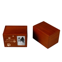 Urne funéraire moderne en MDF personnalisée pour chiens et chats, cercueil artisanal pour animaux de compagnie avec motifs faits à la main, fournitures funéraires commémoratives en gros