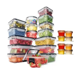 מיכלי אחסון מזון 24 חבילות מיכל אחסון מטבח אטום מפלסטיק ללא BPA מיכל הכנה לארוחות לארגוני מזווה