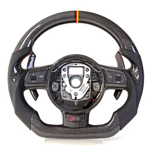 自動車部品工場卸売カーカーボンファイバーステアリングホイールAudi TTRS R8 TT S3 2009-2015