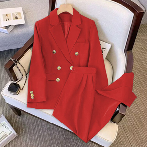Conjunto de Blazer Casual <span class=keywords><strong>para</strong></span> <span class=keywords><strong>Mujer</strong></span> al por Mayor, Traje de Dos Piezas con Botones Metálicos, Moda de <span class=keywords><strong>Oficina</strong></span> <span class=keywords><strong>para</strong></span> Damas - Product Image 2