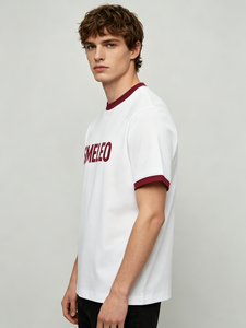 T-shirt en coton blanc pour homme à manches courtes, coupe décontractée et confortable, col rond, t-shirt en coton - Product Image 5