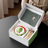 Ensemble Matcha en céramique Chawan peinte à la main motif pastèque, fouet en bambou, prix de gros OEM