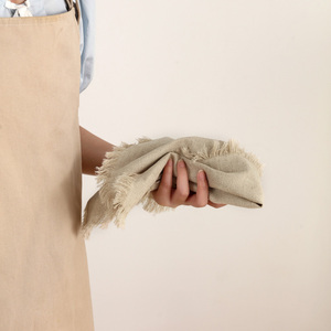 Linen Cotton Napkins with Tassels Raw Edge Fringe, Rustic Farmhouse Table Napkin Reusable <strong>Tea</strong> <strong>Towel</strong>, Boho Wedding - Product Image 5