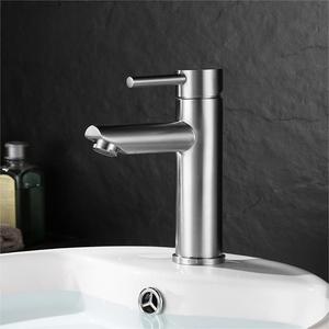 304 Stainless Steel Single Handle Basin Faucet Ceramic Valve Core <b>Deck</b> Mounted Hot And Cold Water Single Hole Faucet - Product Image 5