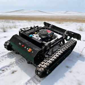 Offre Spéciale : Tondeuse à Gazon Télécommandée à Chenilles <span class=keywords><strong>en</strong></span> Caoutchouc de 18 cm de Large, Lames Doubles Monobloc, Télécommande 300 m pour Terrains Accidentés - Product Image 1