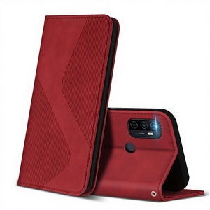 Étui portefeuille en cuir <span class=keywords><strong>S</strong></span> Line pour <span class=keywords><strong>Oppo</strong></span> <span class=keywords><strong>A53</strong></span> / A53s / A33 / A32 2020, étui à rabat en PU avec fente pour cartes, support et fermeture magnétique, style livre - Product Image 3