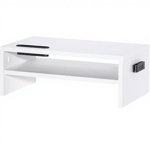 Étagère de rangement à 2 niveaux en bambou, support pour <span class=keywords><strong>ordinateur</strong></span> <span class=keywords><strong>portable</strong></span>, 3 hauteurs réglables, rehausseur d'écran d'<span class=keywords><strong>ordinateur</strong></span> <span class=keywords><strong>portable</strong></span>, support d'<span class=keywords><strong>imprimante</strong></span> pour <span class=keywords><strong>bureau</strong></span> à domicile - Product Image 1