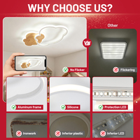 Plafonnier LED sans scintillement en gros, à intensité variable, monté en surface, compatible Tuya, en aluminium, pour chambre à coucher