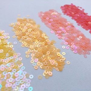 Moda elegante francés bordado PET lentejuelas disfraz vestido tapicería <span class=keywords><strong>3mm</strong></span> 4mm redondo plano suelto costura textil lentejuelas con cuentas - Product Image 2