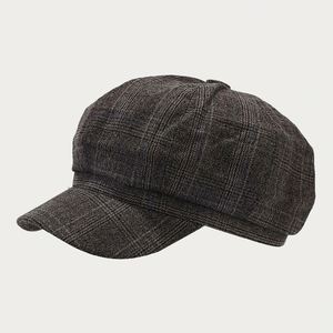 หมวกแก๊ปสไตล์อังกฤษลายสก็อตย้อนยุคสำหรับผู้หญิง แฟชั่นลำลอง ปีกสั้นทรงปากเป็ด หมวกเบเร่ต์สำหรับกิจกรรมกลางแจ้งสำหรับผู้หญิง - Product Image 4