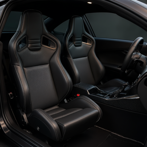 Siège de voiture de course en cuir PU noir, siège baquet sport pour amélioration de l'intérieur des véhicules performants - Product Image 2