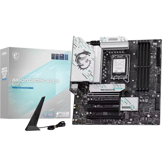 B860M GAMING PLUS WIFI LGA 1851 SATA 6Gb/s DDR5 PCI-E Slot M.2 Thunderbolt4 5Gbps LAN BE1750x Wi-Fi 7 Micro ATX Motherboard