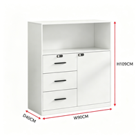 Armoire de classement autoportante en acier à 3 tiroirs avec serrure à code, design écologique pour la maison, le bureau, l'école, l'hôpital, usage commercial moderne