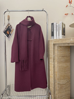 Nouvelle Écharpe d'Hiver 2025 Longue, Épaisse et Imperméable pour Femme, Style Chinois Antique, en Cachemire Double Face, Fermeture Simple Boutonnage