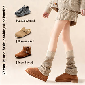 Hochwertige elastische Wolle gestrickt gemütliche thermische Winter schwere dicke weiche warme Mode Kalb hoch lange lose Socken Frauen Großhandel - Product Image 5