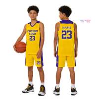 Maillot de basket-ball en polyester à séchage rapide OEM, garçon fille, logo personnalisé, maillots de basket-ball vierges, ensemble uniforme de basket-ball pour jeunes
