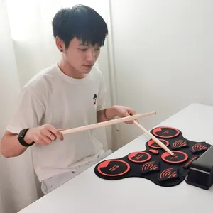 Groothandel pads elektrische drums-Goede Prijs Draagbare Usb Roll Up Drum Set Silicon Opvouwbare Met Stok En Dual Speakers