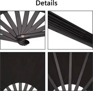 Éventails pliants personnalisés en tissu plastique écologique grand format 2025 avec logo peint, sac mascotte religieuse chinoise nouvelle collection - Product Image 4