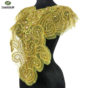 Appliques de corsage tubulaires de luxe faits main à coudre avec strass et perles, nouveau design, couleurs personnalisables pour vêtements et robes DIY - Product Image 3