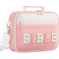 Grande housse de transport pour Bible en chenille avec bandoulière, étui pour Bible pour femmes, sac de transport pour Bible d'église pour femme