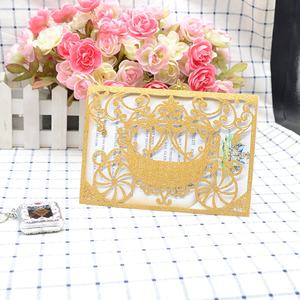 Invitations de Quinceañera découpées au laser avec paillettes, thème carrosse de Cendrillon, pour un 16e anniversaire - Product Image 6