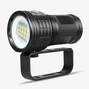 300W 400W 500W pro rechargeable waterproof cob led strong under water work underwater flashlight diver torch light flashlight