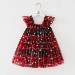 Nouveau noël enfants bébé paillettes étoile étincelle tulle robes noël fête canne à sucre Plaid noël enfants fille couches tutu <span class=keywords><strong>robe</strong></span> - Product Image 6