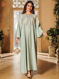 Fantaisie coloré 5 Styles broderie traditionnelle africaine cire imprimé musulman dubaï femmes grande taille vêtements pour caftan Abaya <span class=keywords><strong>Robe</strong></span> - Product Image 5