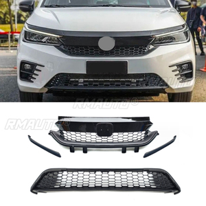 ABS <b>Plastic</b> Car Front Grille Racing Grills Upper Bumper Hood <b>Mesh</b> for Honda City RS 2020-2023 Car Styling - Product Image 5