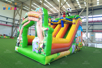 Toboggan gonflable WINSUN Aventure en Forêt Tropicale avec imprimé animal, double toboggan pour enfants, idéal pour les fêtes en extérieur et la location commerciale