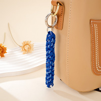 Porte-clés en corde de nylon tressée à la main, paracorde nouée, breloque DIY, corde rouge colorée, nœud serpent en spirale, pendentif de sac pour porte-clés
