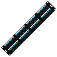 Panel Patch Shielded Cat5e DIMAN 48 Port, Panel Distribusi Jaringan Rak 19 Inch untuk Pusat Data