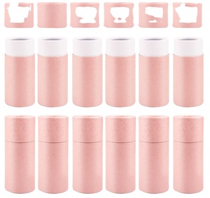 Tubo de embalaje de desodorante en barra de papel roll-on ovalado biodegradable respetuoso con el medio ambiente para lápiz labial maquillaje papel artesanal embalaje cosmético - Product Image 1