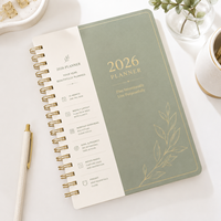 Agenda 2026 : Planificateur Quotidien et Hebdomadaire, Livre de Planification en Anglais A5, Reliure Spirale, Vente en Gros, Personnalisable, Planificateur sur 17 Mois