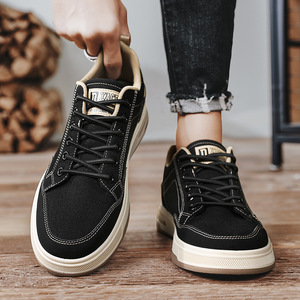 Men's <strong>Canvas</strong> Mesh Korean-style Board Casual Sports <strong>Sneakers</strong> Solid Color All Seasons Fashionable Men Shoes - Product Image 3